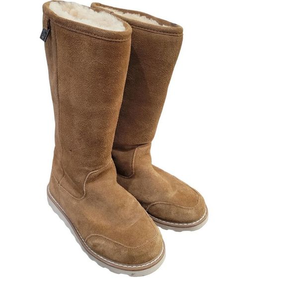 Bearpaw Kimella Women’s Brown Sz 7 12” Tall Boot Cow Suede Sheep Skin Wool - Picture 4 of 14